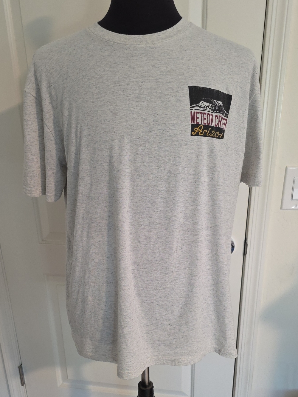 Blue 84 Heather Gray Short Sleeve Pocket Tee with Meteor Crater Graphics